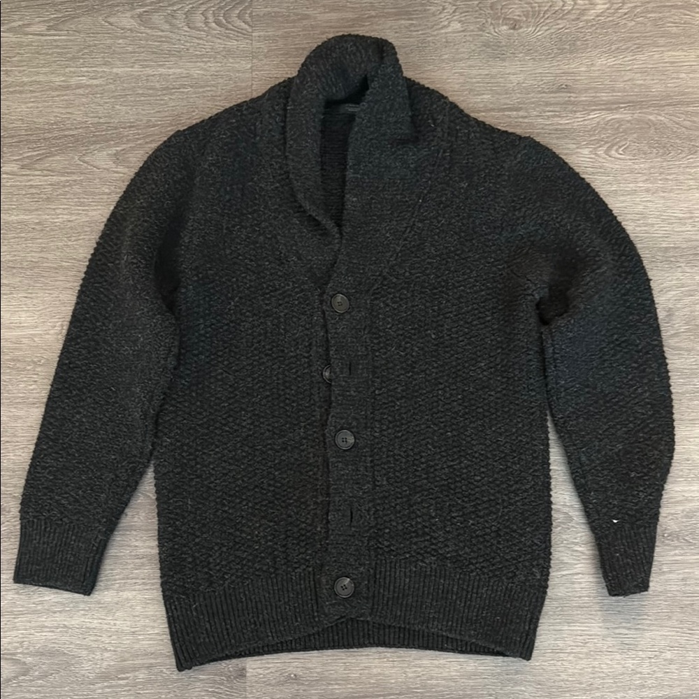 Zara Men's Black Cardigan Sweater